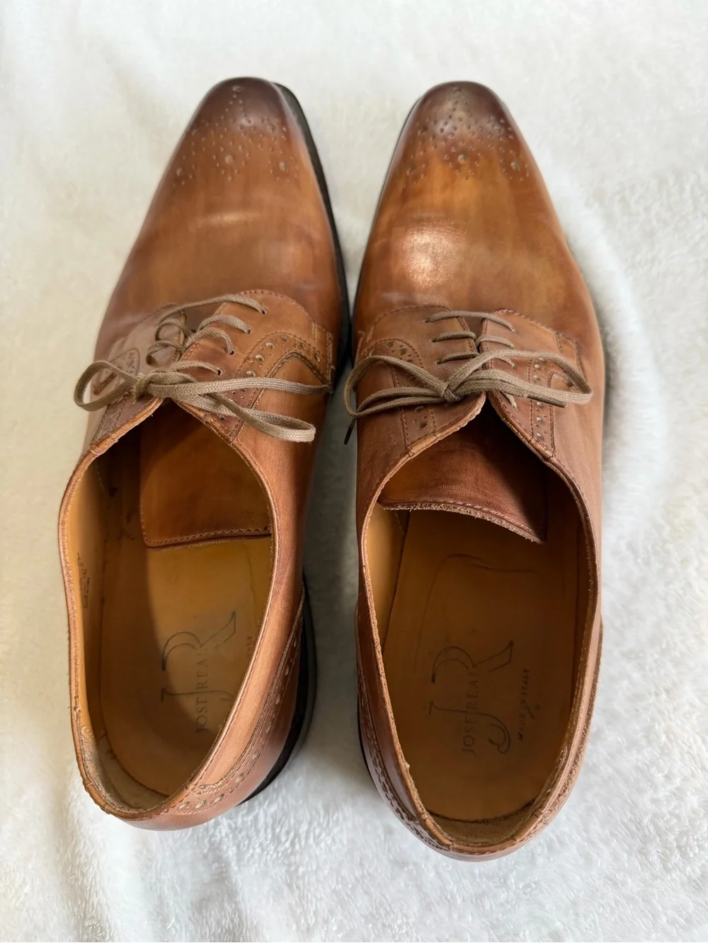 Jose Real Lavorazione Blake Brown Leather Brogue Oxford Lace-Up Almond 11